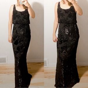 Alice + Olivia Black Sequin Maxi Dress